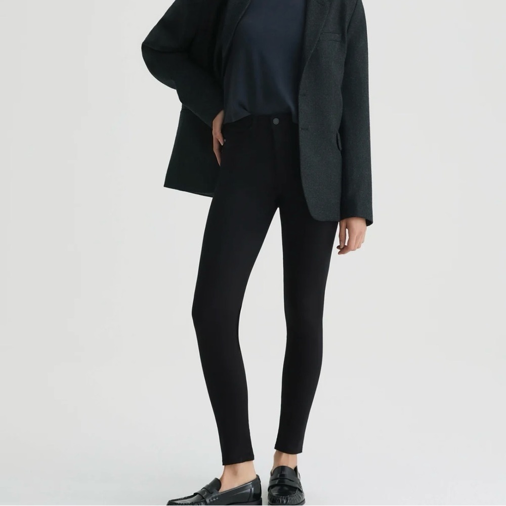 AG Adriano Goldschmied Farrah Seamless Skinny Ankle Jeans in Super Black Size 25